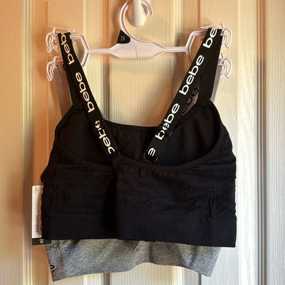 NWT BEBE INTIMATES 2  BRA COMFORT BRA SET-ONE GRAY-ONE BLACK - Picture 3 of 7